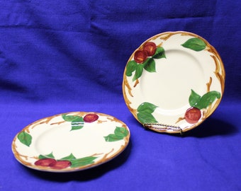 Set of 2 Salad Plates in Apple by Franciscan with Flying F American Back stamp