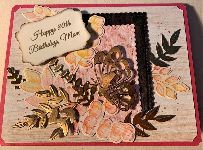 Personalized Butterfly or Birds Layered Birthday Card