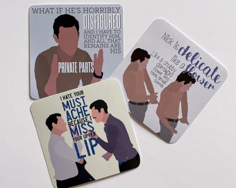 New Girl Sticker Pack Nick Miller and Schmidt Quotes (3x3 glossy) Plus a FREE exclusive sticker!!