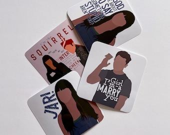 New Girl Sticker Pack Schmidt and Cece Quotes (3x3 glossy) Plus a FREE exclusive sticker!!