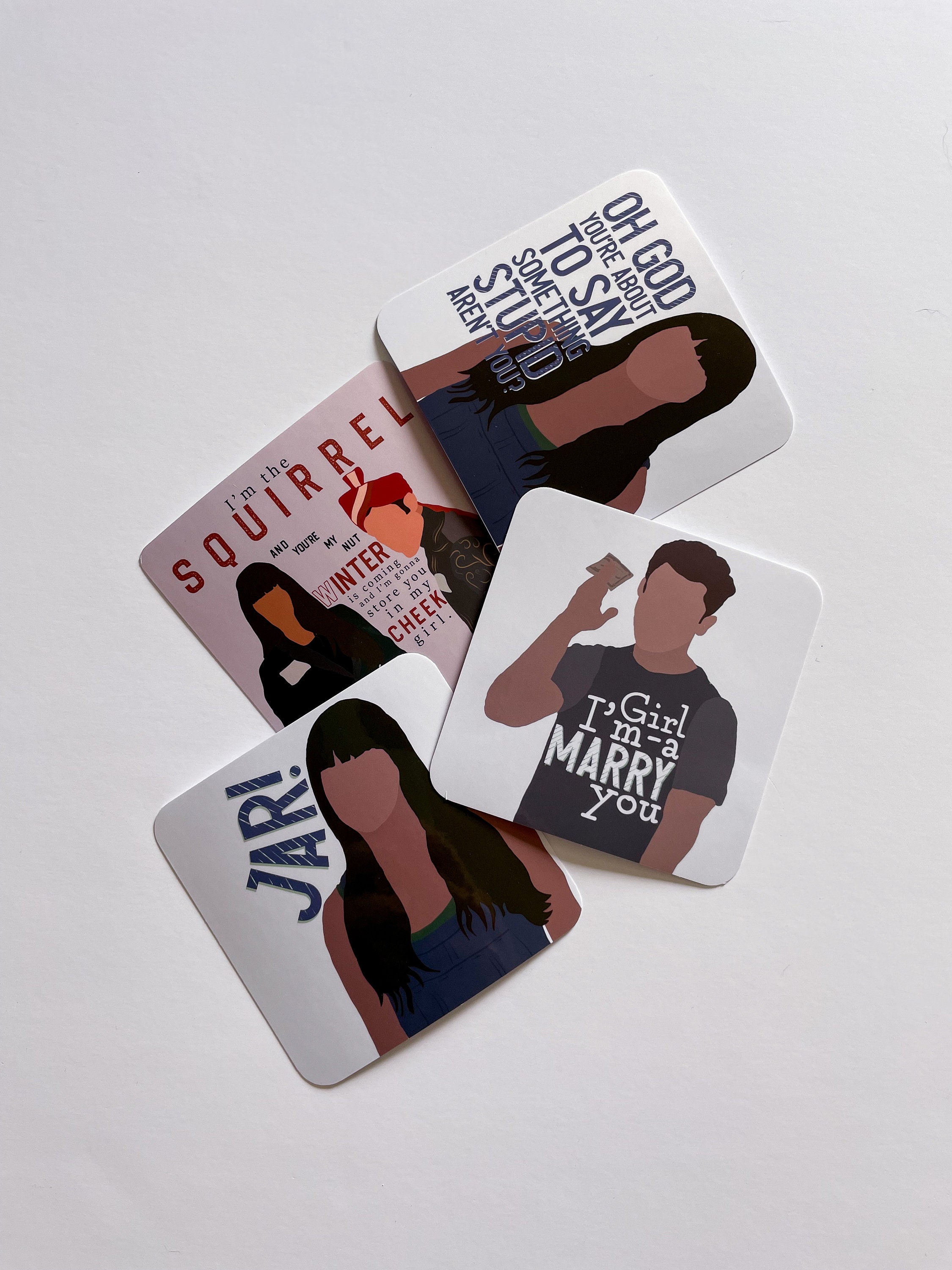 New Girl Sticker Pack Schmidt and Cece Quotes 3x3 Glossy - Etsy