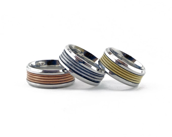 Guitar String Ring - Silver