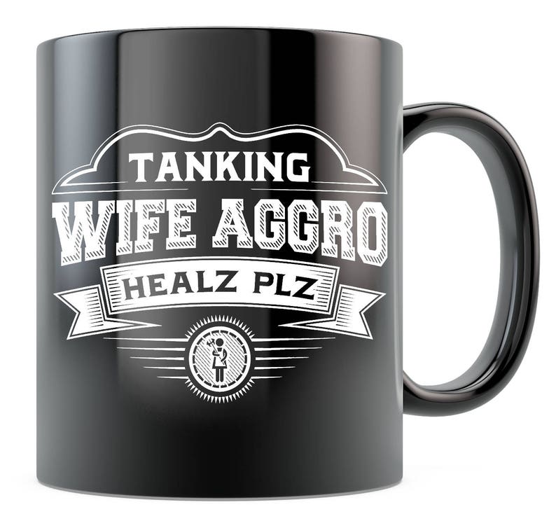 world of warcraft mug wow mmo mug tanking wife aggro etsy world of warcraft mug wow mmo mug tanking wife aggro ceramic black coffee mug 11oz 15oz funny gaming mug double sided