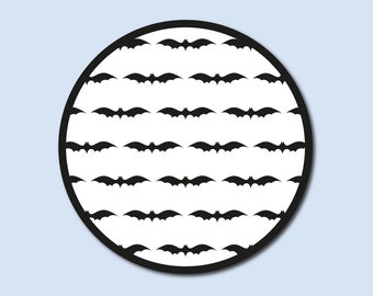 Bat Print Goth Vinyl Sticker – Black and White Goth Sticker, Water Bottle & Laptop Decal, Pink Version Available