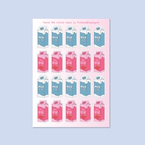 Korean milk carton sticker sheet A6 / Korean stickers, korean snacks stickers, korean hangul stickers, kpop journal stickers, bulletjournal