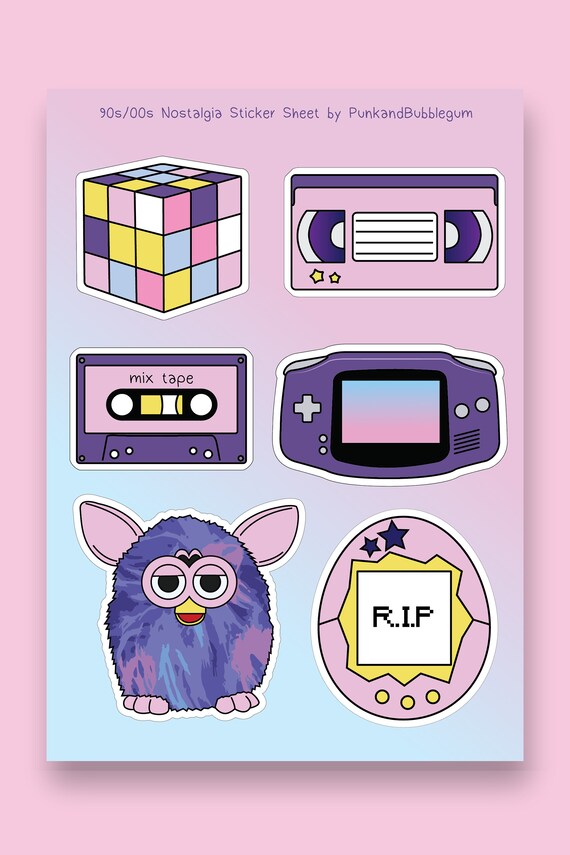90s 00s Nostalgia Sticker Sheet Kawaii Stickers Pastel Etsy