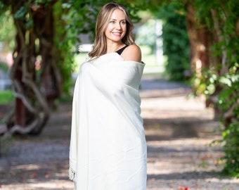 White Meditation Shawl. White Meditation Blanket. White Prayer shawl.