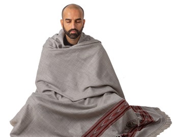 Meditation Shawl or Meditation Blanket, Exotic Shawl/Wrap, Oversize Scarf/Stole, Ethically Sourced. Unisex (Peace)