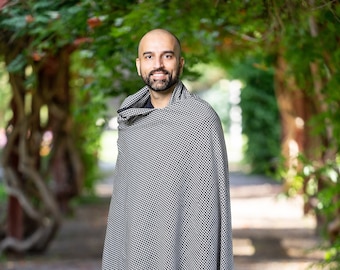 Meditation Shawl or Meditation Blanket, Shawl/Wrap, Oversize Scarf/Stole, Ethically Sourced. Vegan Wool. Unisex (Extra Large 108"x50")
