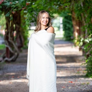 White Meditation Shawl. White Meditation Blanket. White Prayer shawl.