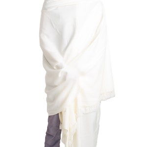 Meditation Shawl or Meditation Blanket, Wool Shawl/Wrap, Oversize Scarf/Stole, Ethically Sourced, Fair Trade. Unisex Simplicity White image 4