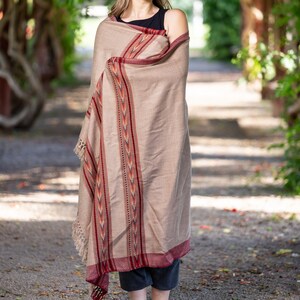 Meditation Shawl or Meditation Blanket, Wool Shawl/Wrap, Oversize Scarf/Stole, Ethically Sourced, Fair Trade. Unisex Large Truth Brown image 10