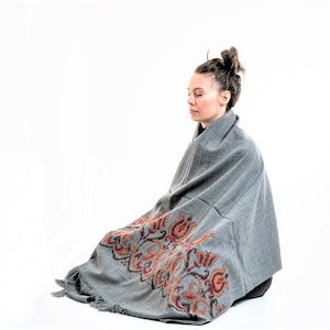 Meditation Shawl or Meditation Blanket, Wool Shawl/Wrap, Oversize Scarf/Stole, Ethically Sourced, Fair Trade. Unisex. Large (Transform)