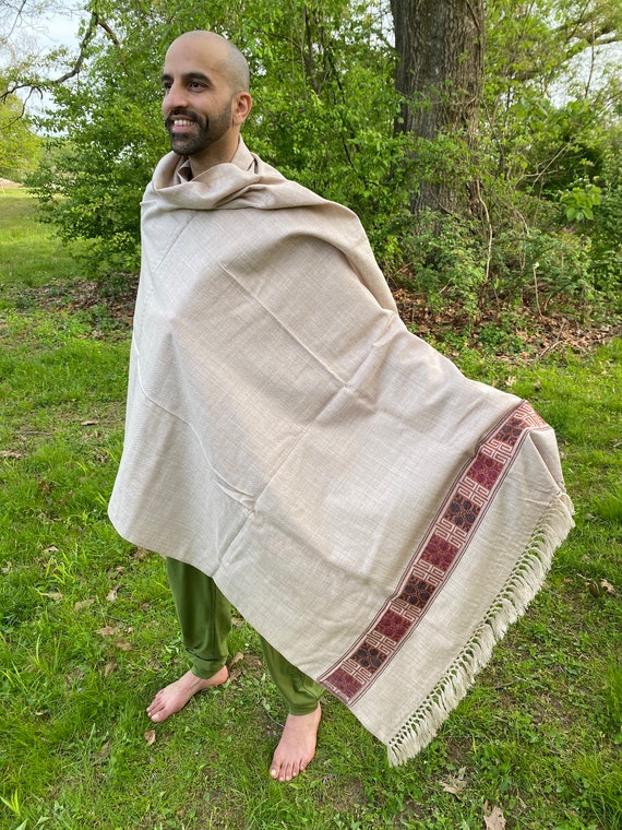 Meditation Shawl or Meditation Blanket, Shawl/wrap, Oversize Scarf/stole,  Ethically Sourced. Vegan Wool. Unisex. happiness 