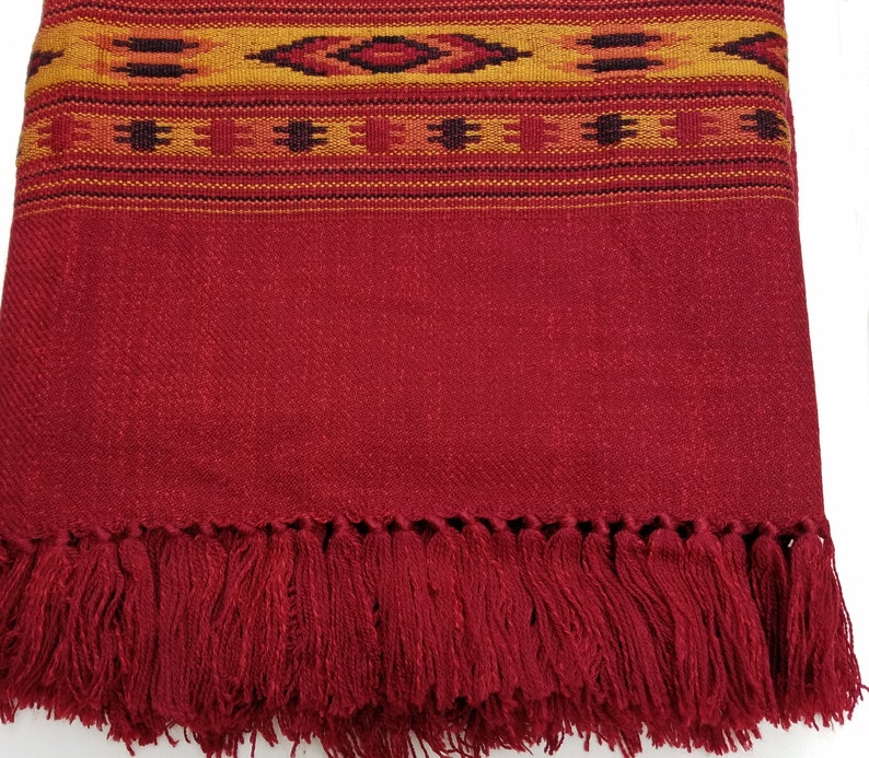 Meditation Shawl or Meditation Blanket, Exotic Shawl/Wrap, Oversize Scarf/Stole, Ethically Sourced. Unisex Love Red image 9