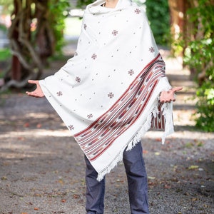 White Meditation Shawl. White Meditation Blanket. White Prayer shawl. image 8