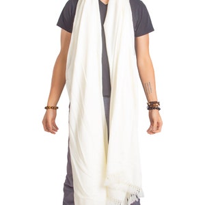 Meditation Shawl or Meditation Blanket, Wool Shawl/Wrap, Oversize Scarf/Stole, Ethically Sourced, Fair Trade. Unisex Simplicity White image 8