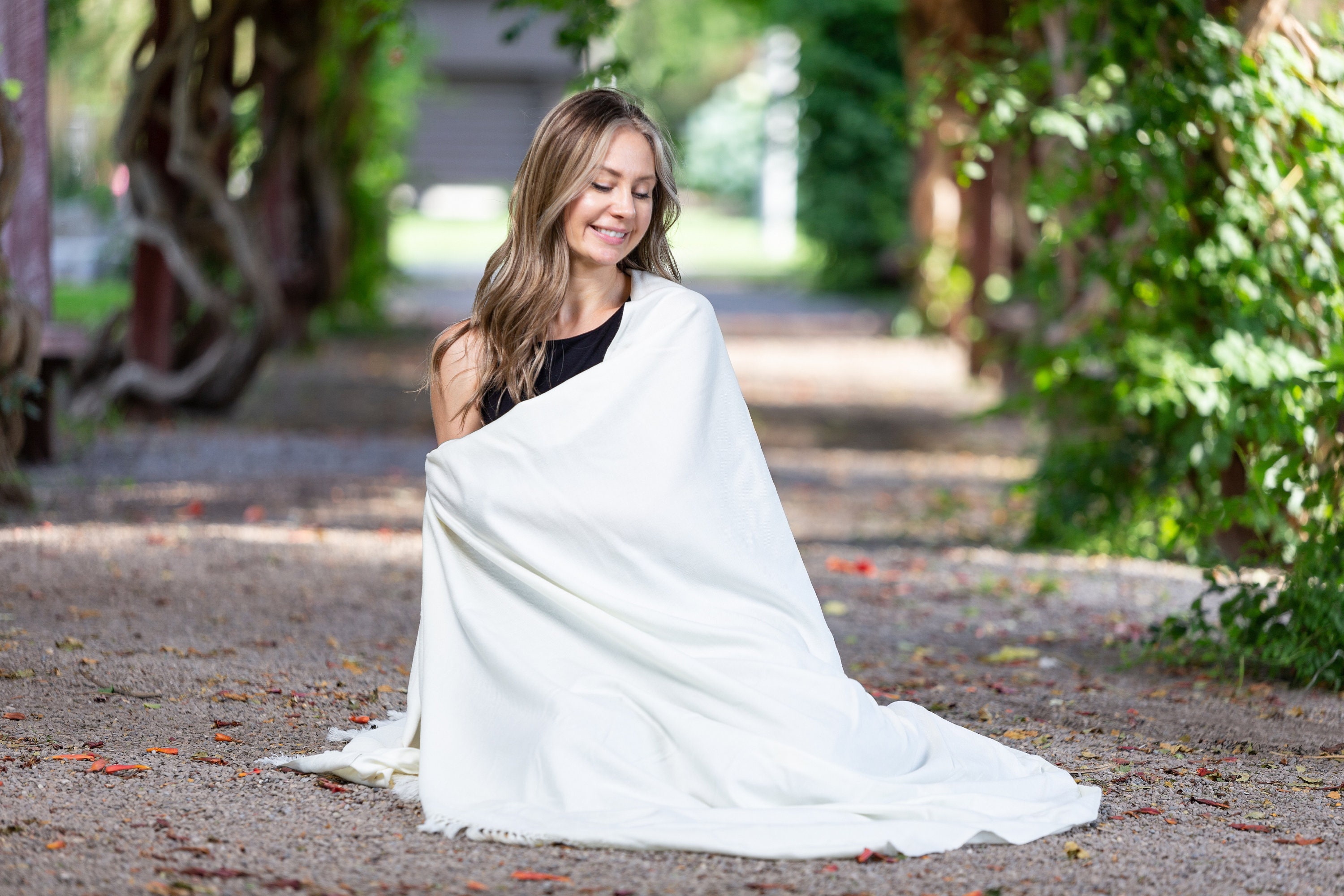 Meditation Shawl or Meditation Blanket, Wool Shawl/wrap, Oversize Scarf/ stole, Ethically Sourced, Fair Trade. Unisex simplicity White 
