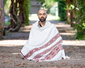 Meditation Shawl, Meditation Blanket, Prayer Shawl for Men Women, Oversize Scarf Stole, Unisex, (Energize)