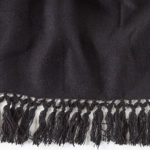 Meditation Shawl or Meditation Blanket, Wool Shawl/Wrap, Oversize Scarf/Stole, Ethically Sourced, Fair Trade. Unisex Simplicity Black image 10