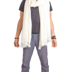 Meditation Shawl or Meditation Blanket, Wool Shawl/Wrap, Oversize Scarf/Stole, Ethically Sourced, Fair Trade. Unisex Simplicity White image 6