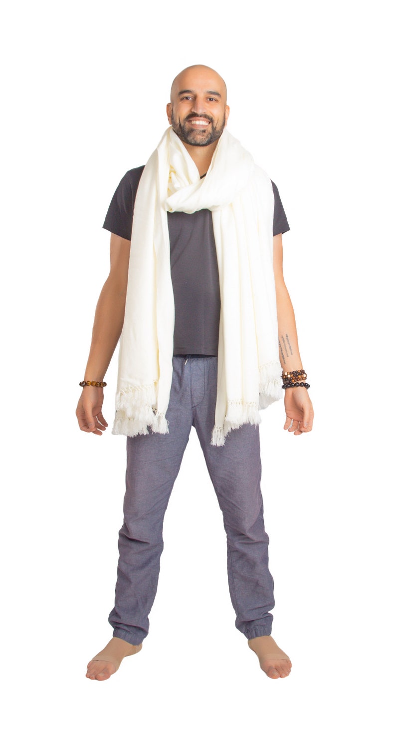 Meditation Shawl or Meditation Blanket, Wool Shawl/Wrap, Oversize Scarf/Stole, Ethically Sourced, Fair Trade. Unisex Simplicity White image 6