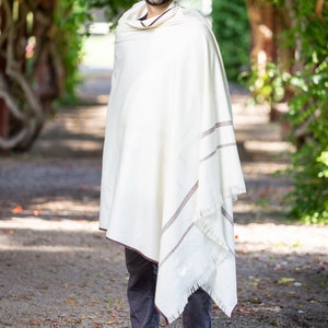 White Meditation Shawl. White Meditation Blanket. White Prayer shawl. image 6