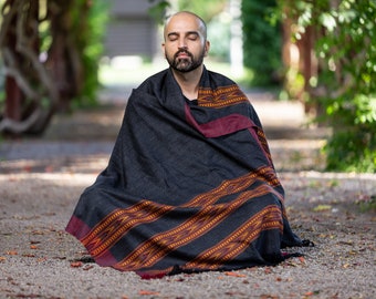 Meditation Shawl or Meditation Blanket, Wool Shawl/Wrap, Oversize Scarf/Stole, Ethically Sourced, Fair Trade. Unisex. Large (Truth)