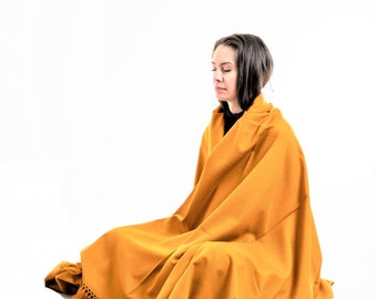 Meditation Shawl or Meditation Blanket, Wool Shawl/Wrap, Oversize Scarf/Stole, Ethically Sourced, Fair Trade. Unisex Extra Large-Simplicity)