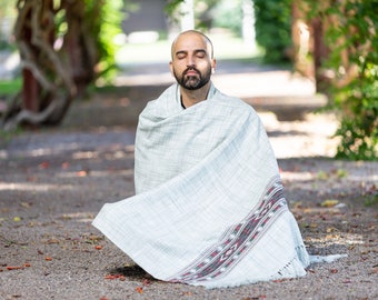 Meditation Shawl or Meditation Blanket, Exotic Shawl/Wrap, Oversize Scarf/Stole, Ethically Sourced. Unisex  (Love)