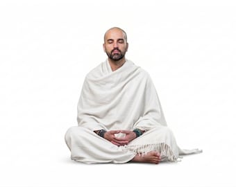 Meditation Shawl or Meditation Blanket, Wool Shawl/Wrap, Oversize Scarf/Stole, Ethically Sourced, Fair Trade. Unisex Extra Large-Simplicity)