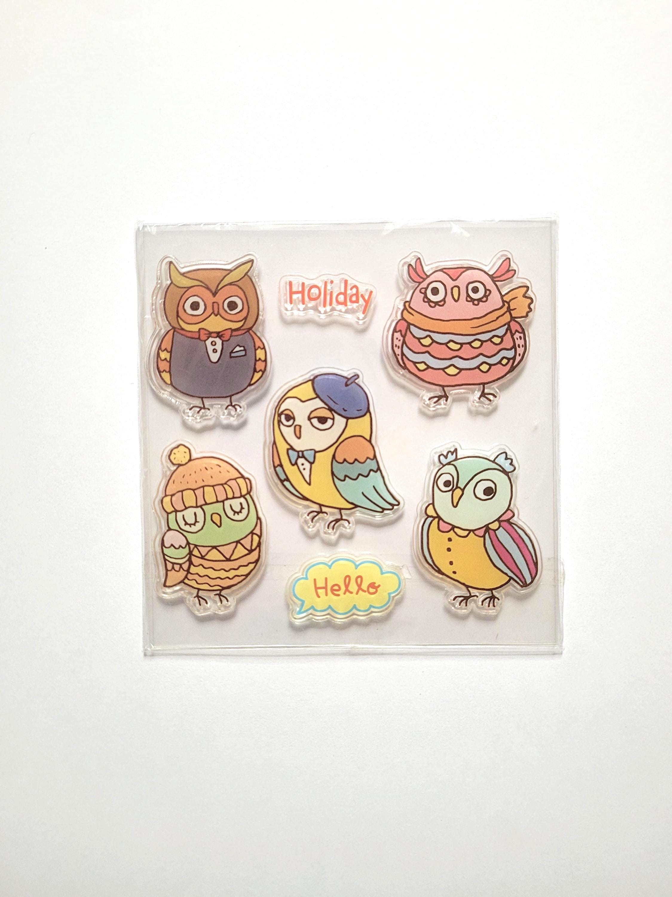Clear Cartoon Owl Stamps / Silly Bird stamp set