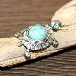 Turtle Sterling Silver Pendant Animal Necklace