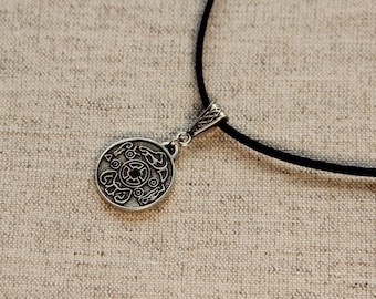 Korean coin of Happiness Silver planted Necklace East Simbol Pendant Amulet