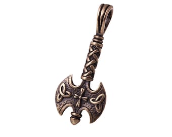 Viking hatchet pendant, Axe Labrys necklace, mens Celtic norse jewelry, protection amulet