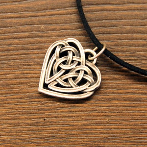 Sterling Silver Heart Amulet Pendant Talisman of Love