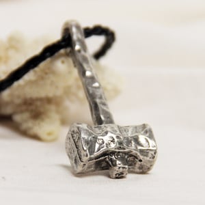 Thor&#39;s Hammer Mjolnir necklace, silver bronze Viking pendant, Scandinavian jewelry, pagan amulet