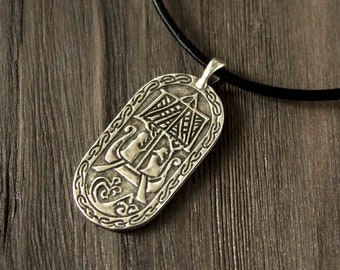 Viking Drakkar pendant, norse nordic ship, pagan boat necklace, Scandinavian mythology jewelry, traveler gift