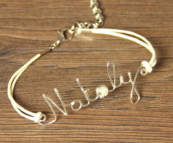 Silver Wire Name Bracelet Details about   Personalized Wire Name Bracelet Custom Name Bracelet 
