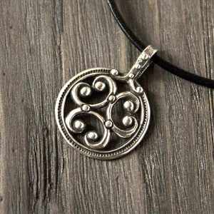 Trefoil Silver Plated necklace, Bronze Celtic pendant, Viking jewelry Talisman of spiritual growth