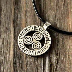 Triskelion Sterling Silver necklace Celtic mythology, Viking jewelry Talisman of spiritual growth