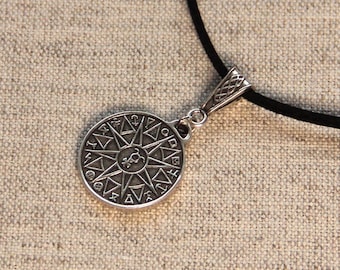 Kabbalah protection necklace Pentacle of Mercury Silver planted pendant Solomon talisman medallion