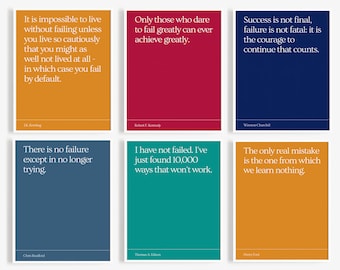 Jewel Tone Set of Growth Mindset Posters: Quotes about Failure | 10 Total