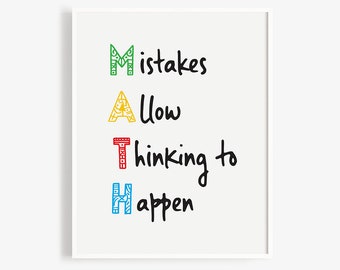 MATH Mistakes Modern Classroom Poster
