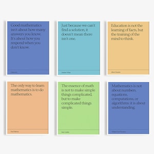 Colorful Set of Mathematics Quote Posters | 12 Total