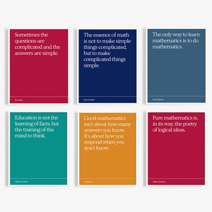Jewel Tone Set of Mathematics Quote Posters | 12 Total