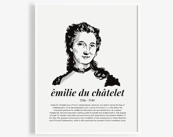 Emilie Du Chatelet. Women in Mathematics. Great Mathematician Poster Series