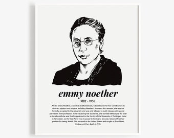 Emmy Noether. Women in Mathematics. Great Mathematician Poster Series