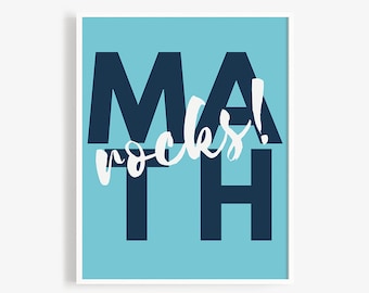 Math Rocks! Poster for Middle School and High School Math Classrooms
