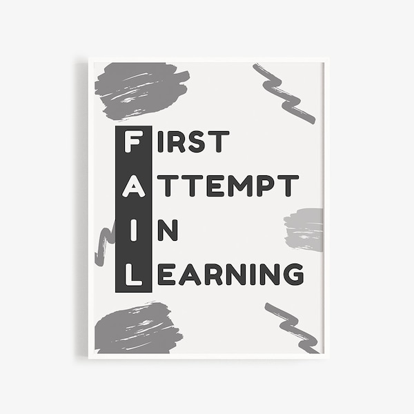 First Attempt in Learning Poster for Classrooms & Teachers | Instant Download, Secondary Classroom Decor, Growth Mindset Print